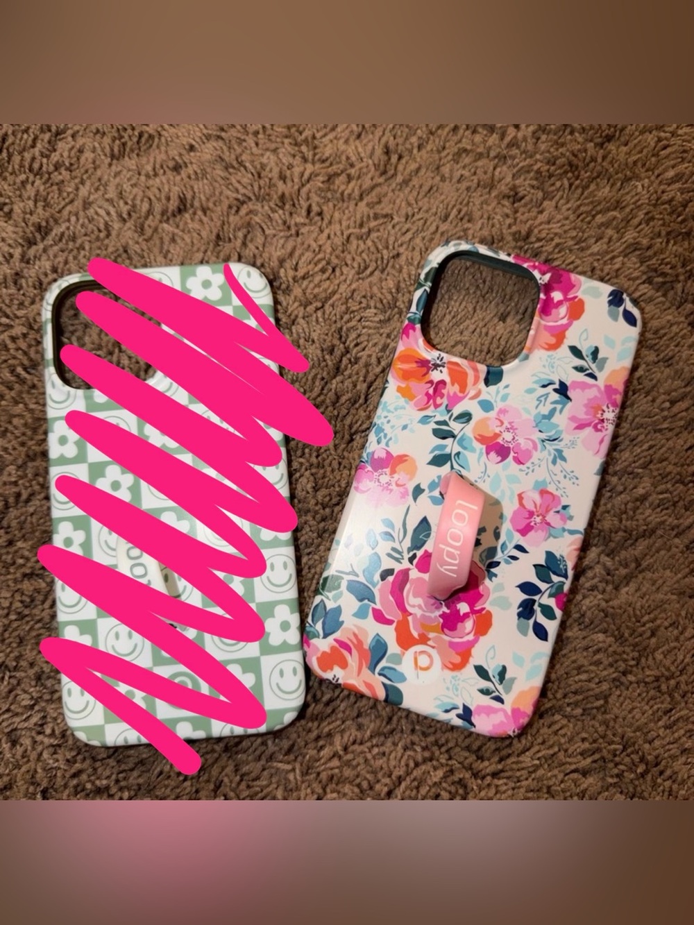 Loopy Case Floral iPhone 13 Pro Max Case - Pink Multi